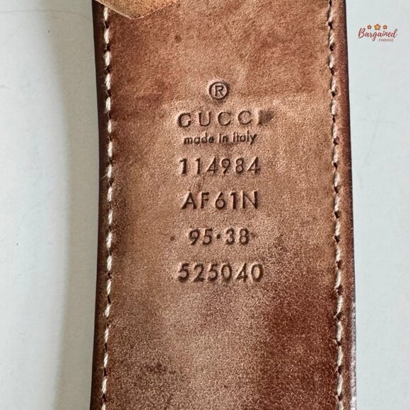 Authentic Gucci Guccissima Leather Silver Interlocking G Buckle Belt 95/38 - Picture 7 of 12